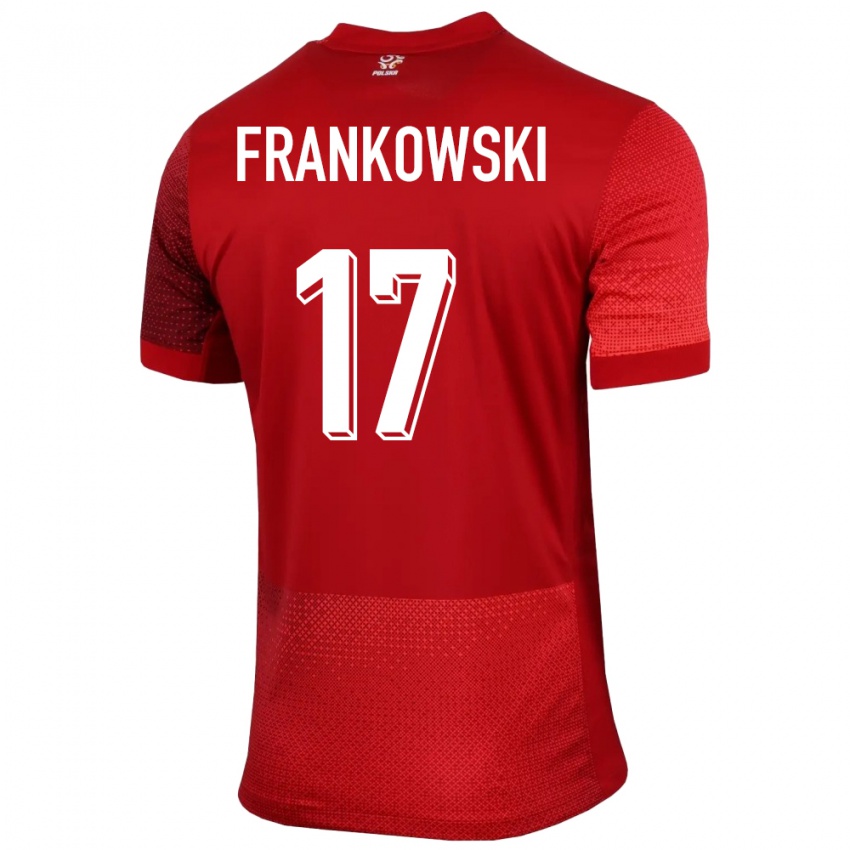 Kinder Polen Przemyslaw Frankowski #17 Rot Auswärtstrikot Trikot 24-26 T-Shirt Belgien