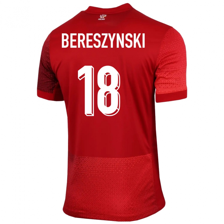 Kinder Polen Bartosz Bereszynski #18 Rot Auswärtstrikot Trikot 24-26 T-Shirt Belgien
