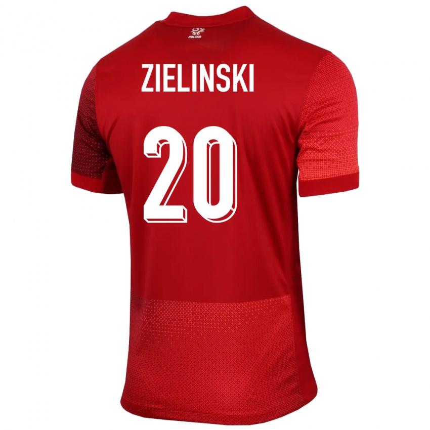 Kinder Polen Piotr Zielinski #20 Rot Auswärtstrikot Trikot 24-26 T-Shirt Belgien
