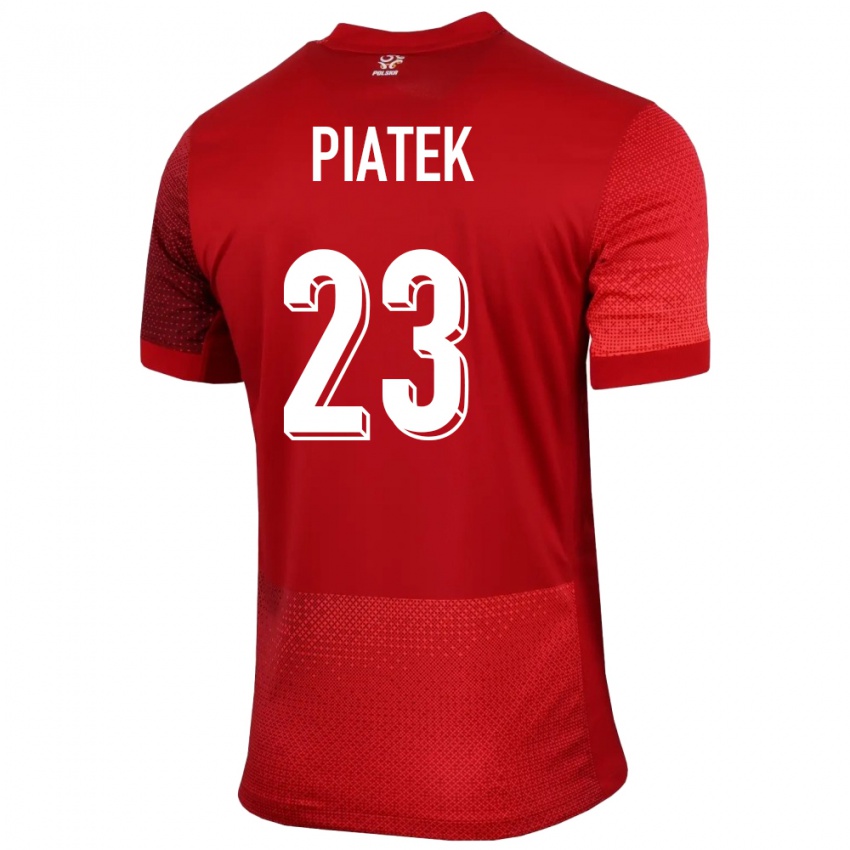 Kinder Polen Krzysztof Piatek #23 Rot Auswärtstrikot Trikot 24-26 T-Shirt Belgien
