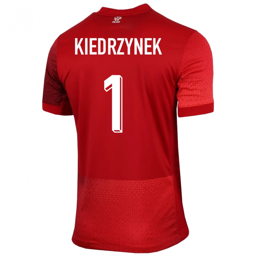 Kinder Polen Katarzyna Kiedrzynek #1 Rot Auswärtstrikot Trikot 24-26 T-Shirt Belgien