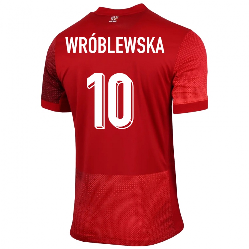 Kinder Polen Joanna Wroblewska #10 Rot Auswärtstrikot Trikot 24-26 T-Shirt Belgien