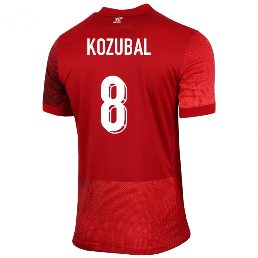 Kinder Polen Antoni Kozubal #8 Rot Auswärtstrikot Trikot 24-26 T-Shirt Belgien
