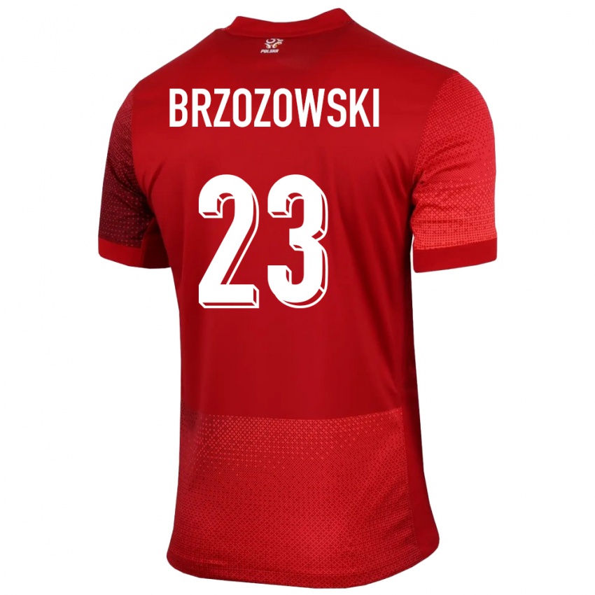 Kinder Polen Milosz Brzozowski #23 Rot Auswärtstrikot Trikot 24-26 T-Shirt Belgien
