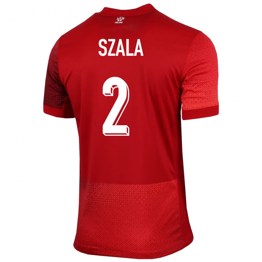 Kinderen Polen Dominik Szala #2 Rood Uitshirt Uittenue 24-26 T-Shirt België