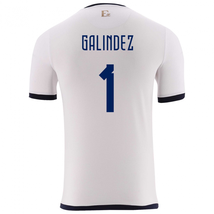 Enfant Maillot Équateur Hernan Galindez #1 Blanc Tenues Extérieur 24-26 T-Shirt Belgique