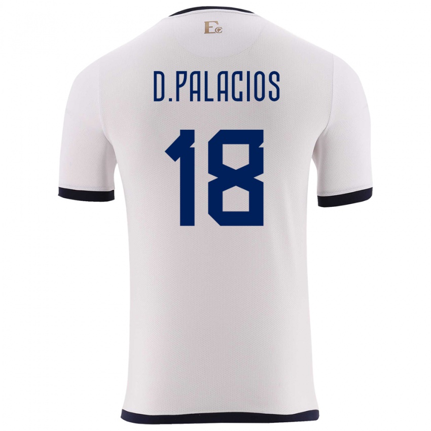 Enfant Maillot Équateur Diego Palacios #18 Blanc Tenues Extérieur 24-26 T-Shirt Belgique