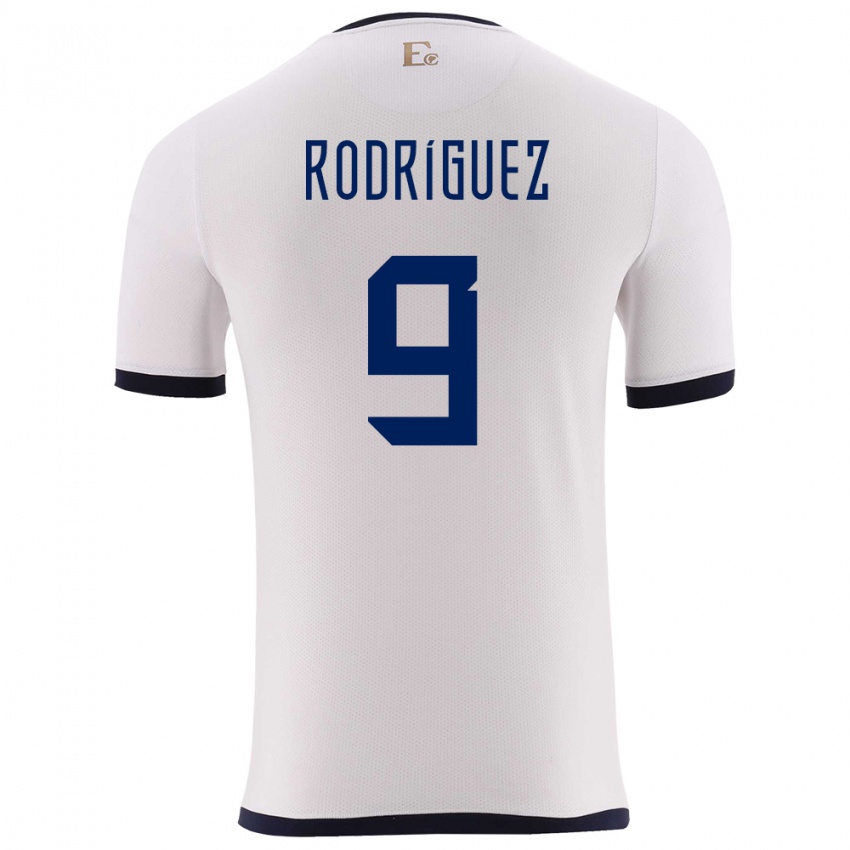 Kinder Ecuador Ingrid Rodriguez #9 Weiß Auswärtstrikot Trikot 24-26 T-Shirt Belgien