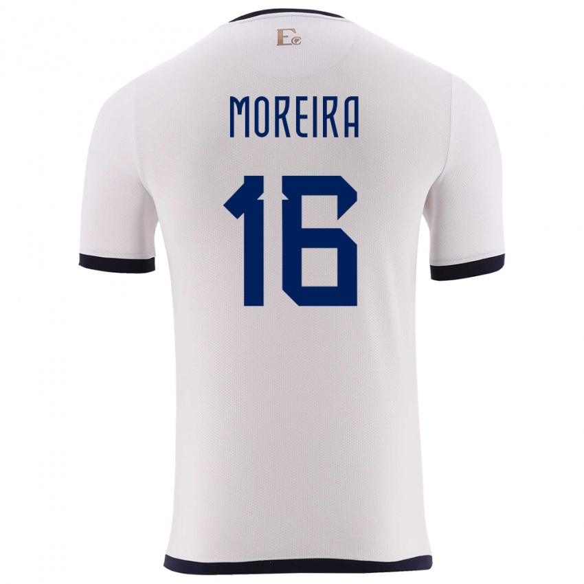 Kinder Ecuador Ligia Moreira #16 Weiß Auswärtstrikot Trikot 24-26 T-Shirt Belgien