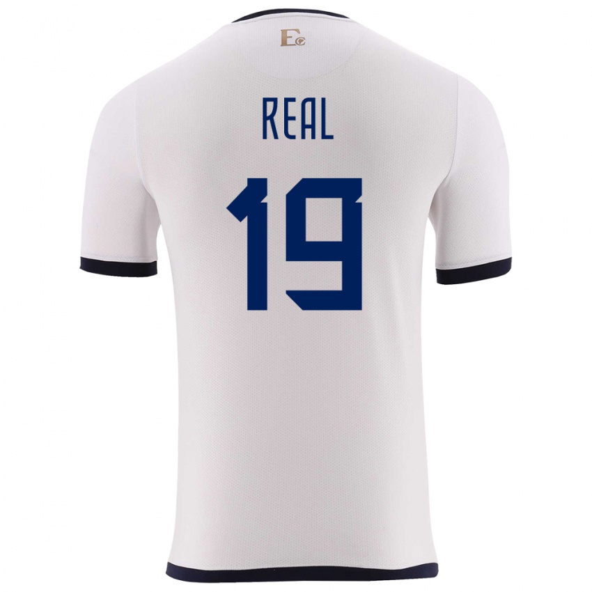 Enfant Maillot Équateur Kerlly Real #19 Blanc Tenues Extérieur 24-26 T-Shirt Belgique