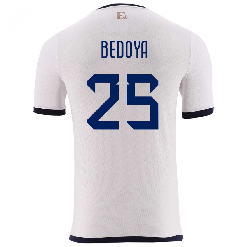 Kinder Ecuador Jaydah Bedoya #25 Weiß Auswärtstrikot Trikot 24-26 T-Shirt Belgien