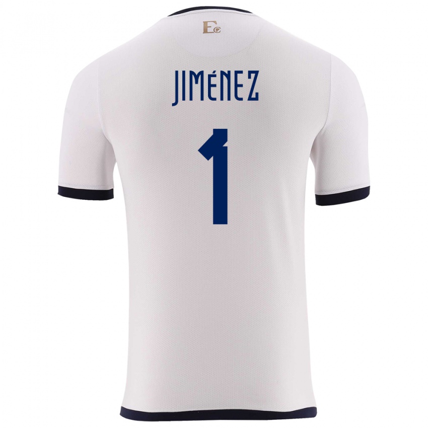 Enfant Maillot Équateur Tony Jimenez #1 Blanc Tenues Extérieur 24-26 T-Shirt Belgique