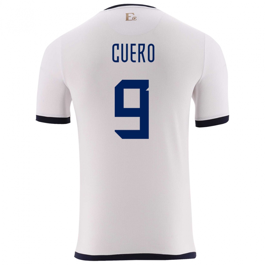 Kinder Ecuador Justin Cuero #9 Weiß Auswärtstrikot Trikot 24-26 T-Shirt Belgien
