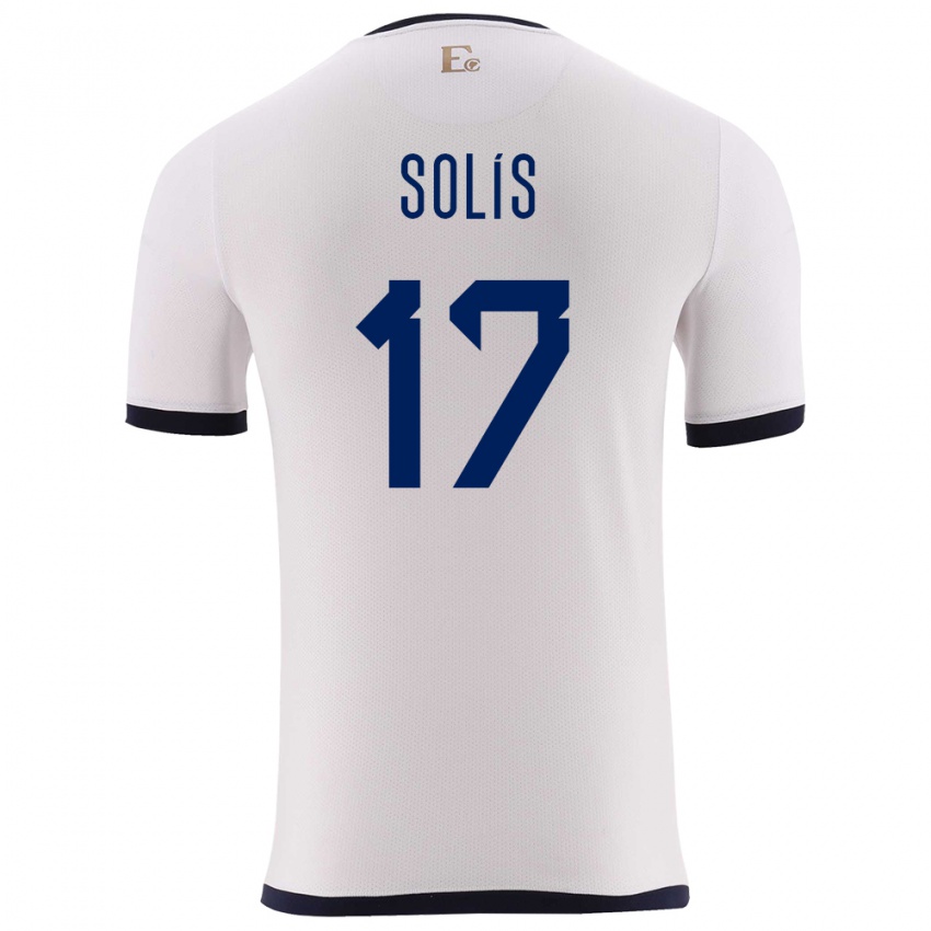 Enfant Maillot Équateur Mathias Solis #17 Blanc Tenues Extérieur 24-26 T-Shirt Belgique