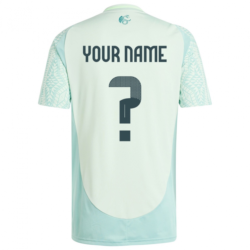 Enfant Maillot Mexique Votre Nom #0 Lin Vert Tenues Extérieur 24-26 T-Shirt Belgique