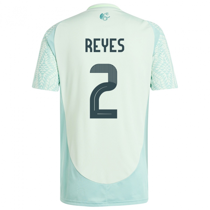 Kinder Mexiko Luis Reyes #2 Leinengrün Auswärtstrikot Trikot 24-26 T-Shirt Belgien