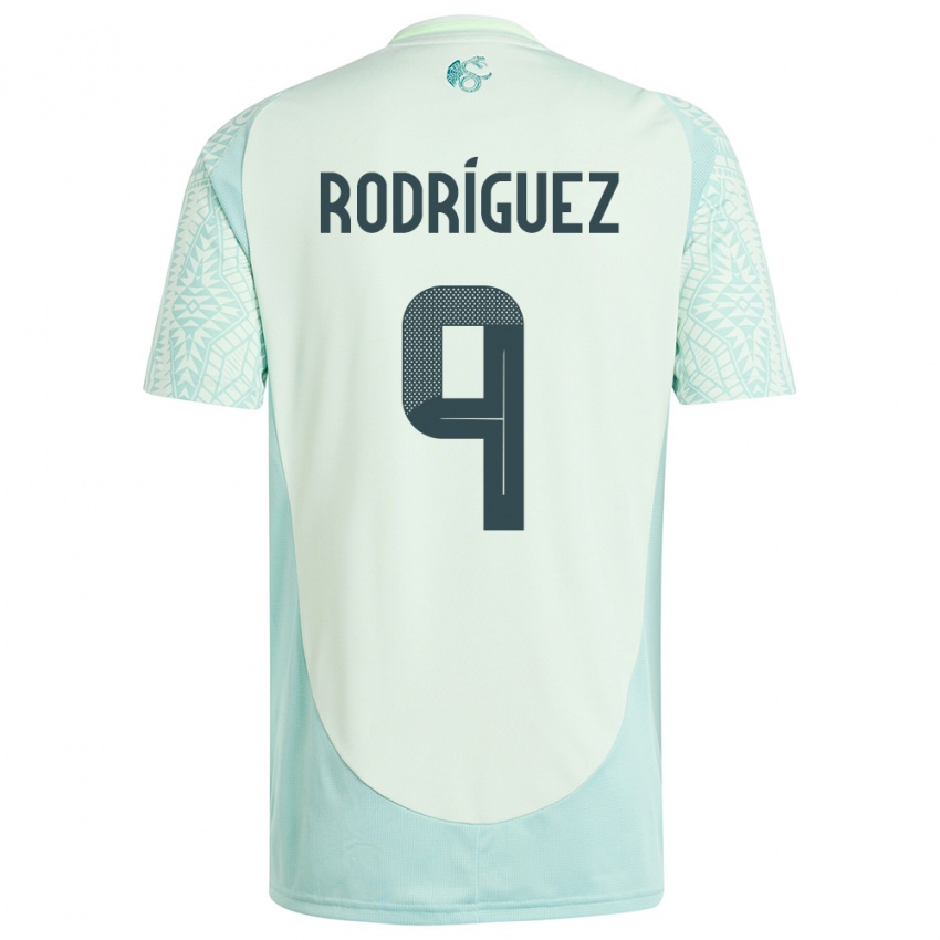 Kinder Mexiko Carlos Rodriguez #9 Leinengrün Auswärtstrikot Trikot 24-26 T-Shirt Belgien