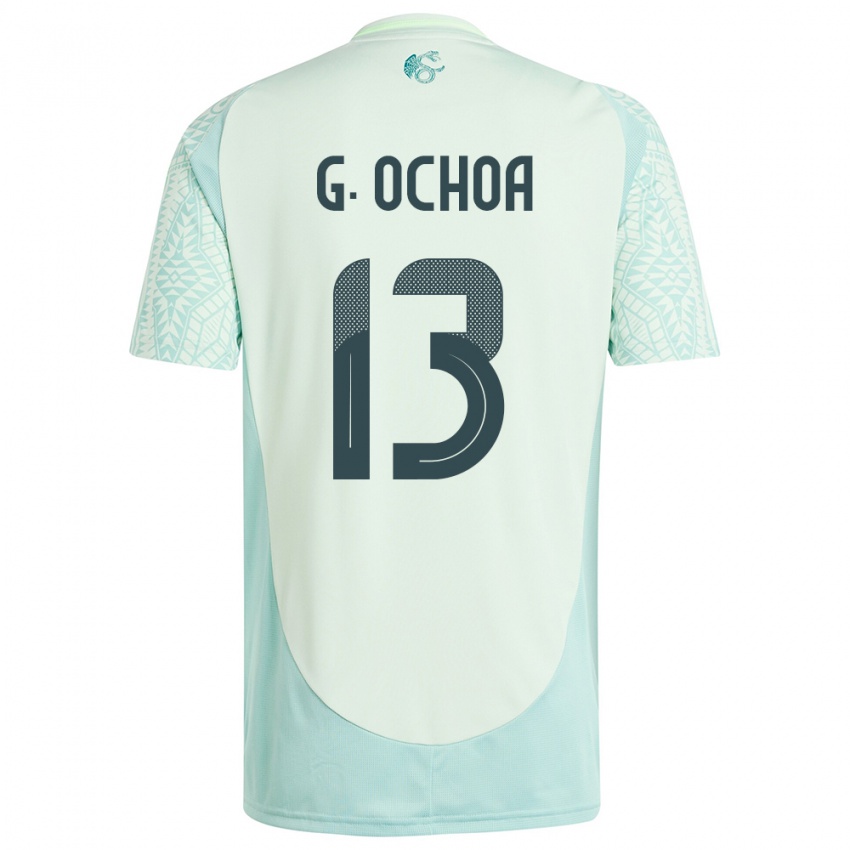 Kinder Mexiko Guillermo Ochoa #13 Leinengrün Auswärtstrikot Trikot 24-26 T-Shirt Belgien