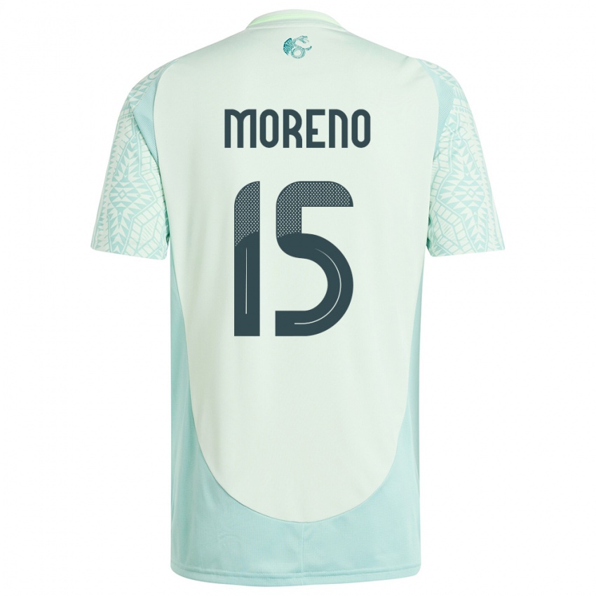 Kinder Mexiko Hector Moreno #15 Leinengrün Auswärtstrikot Trikot 24-26 T-Shirt Belgien