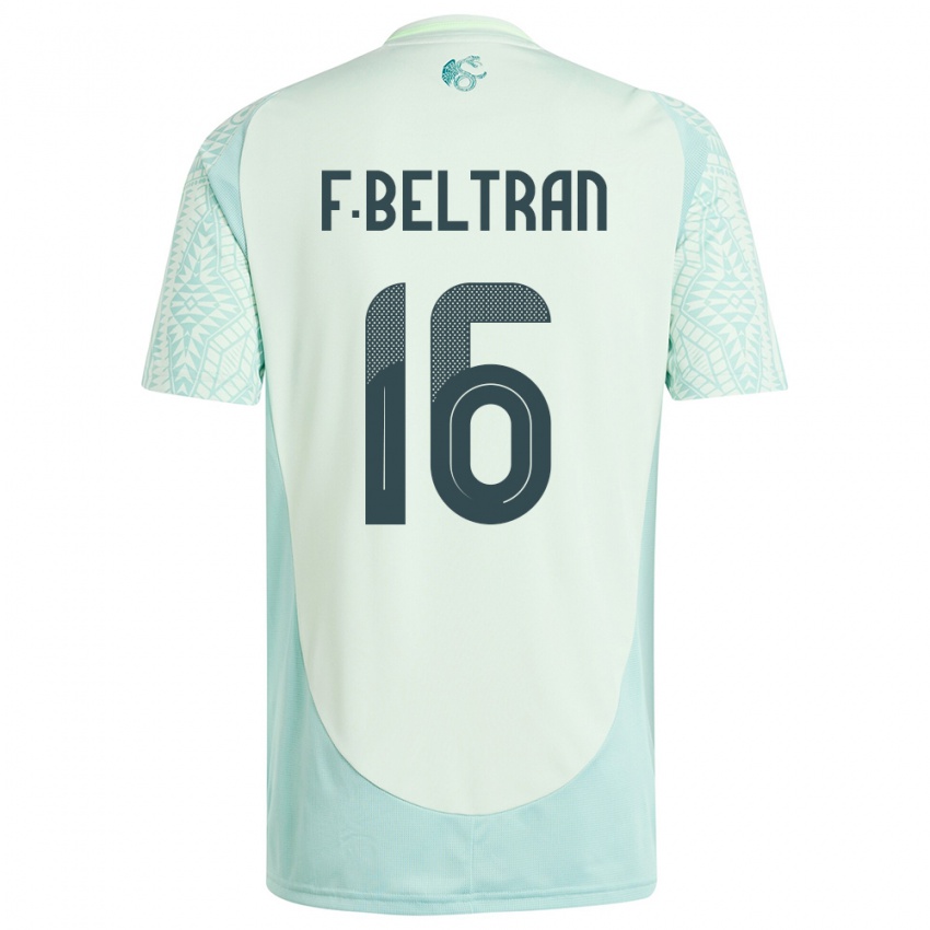 Enfant Maillot Mexique Fernando Beltran #16 Lin Vert Tenues Extérieur 24-26 T-Shirt Belgique