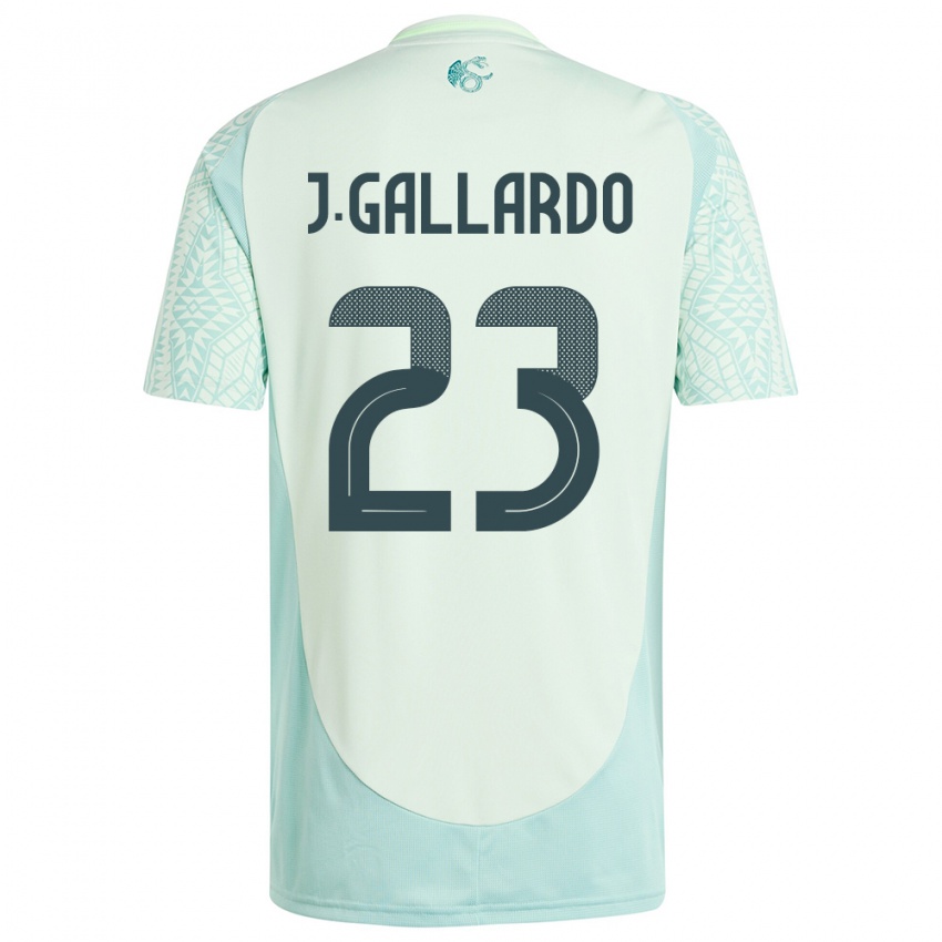 Kinder Mexiko Jesus Gallardo #23 Leinengrün Auswärtstrikot Trikot 24-26 T-Shirt Belgien
