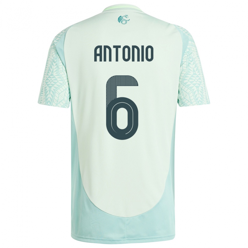 Kinder Mexiko Nancy Antonio #6 Leinengrün Auswärtstrikot Trikot 24-26 T-Shirt Belgien