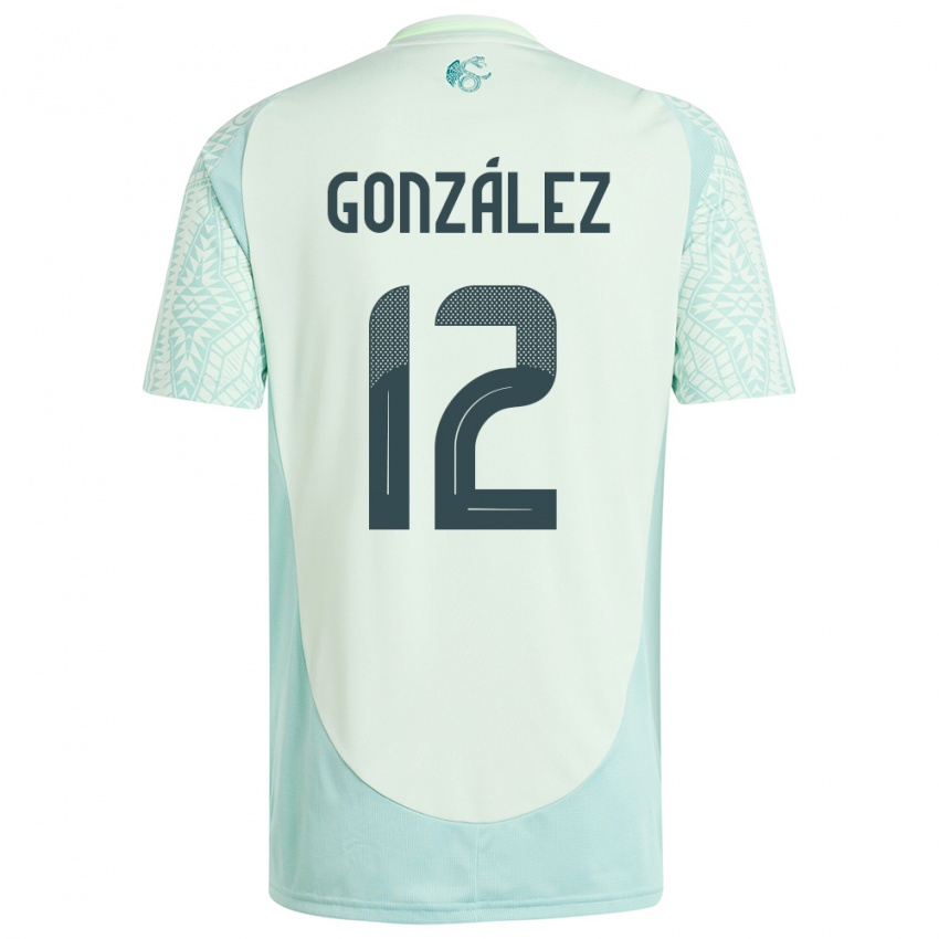 Enfant Maillot Mexique Itzel Gonzalez #12 Lin Vert Tenues Extérieur 24-26 T-Shirt Belgique