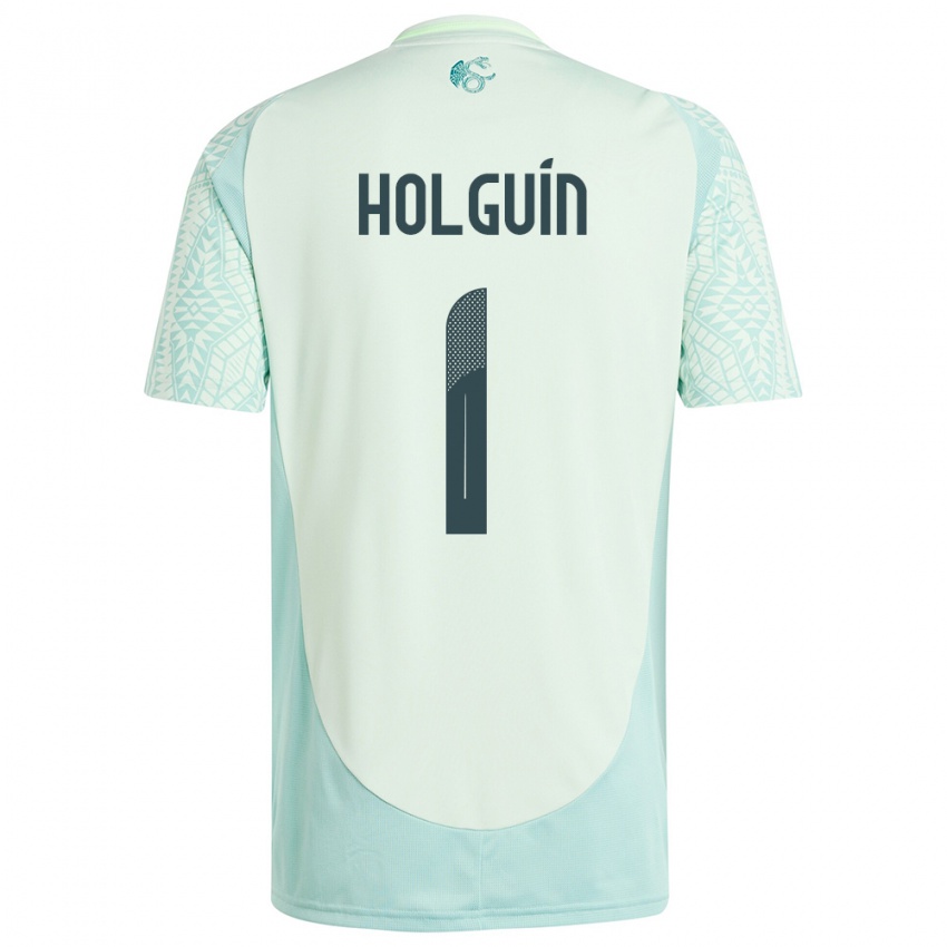 Kinder Mexiko Hector Holguin #1 Leinengrün Auswärtstrikot Trikot 24-26 T-Shirt Belgien