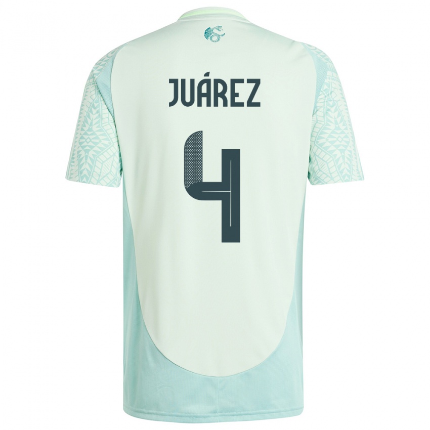Kinder Mexiko Ramon Juarez #4 Leinengrün Auswärtstrikot Trikot 24-26 T-Shirt Belgien