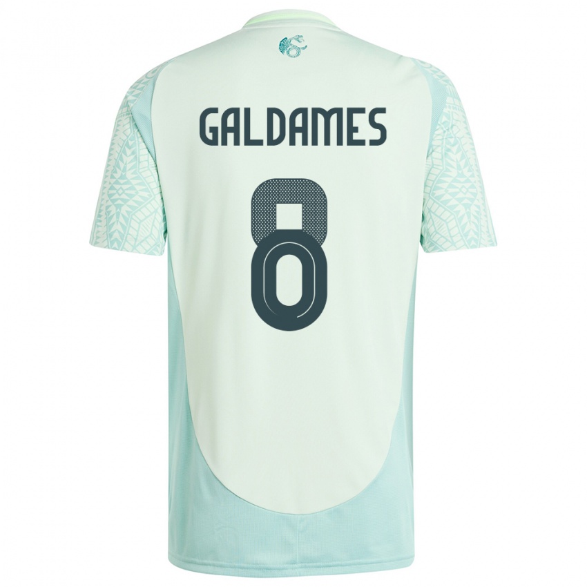 Kinder Mexiko Benjamin Galdames #8 Leinengrün Auswärtstrikot Trikot 24-26 T-Shirt Belgien
