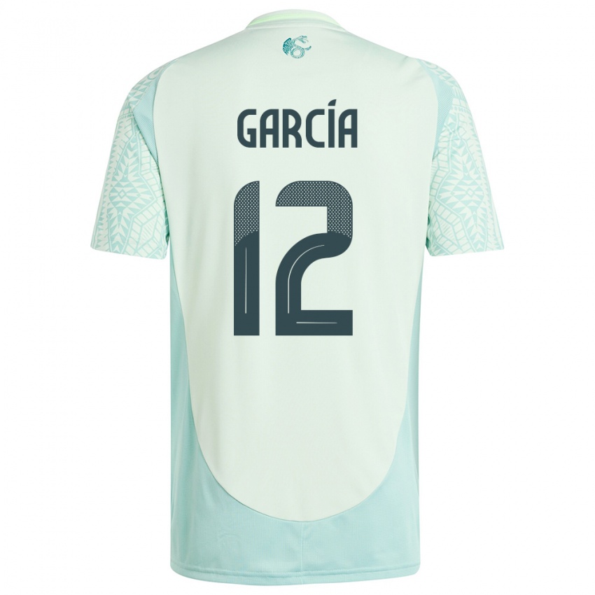 Kinder Mexiko Eduardo Garcia #12 Leinengrün Auswärtstrikot Trikot 24-26 T-Shirt Belgien