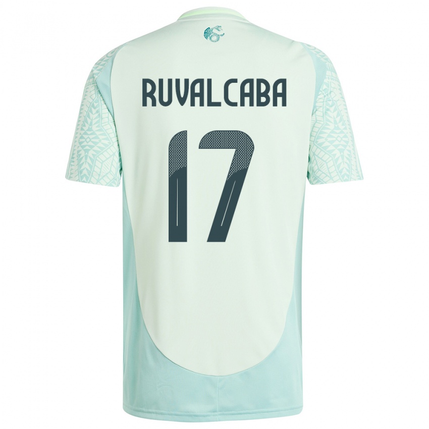 Enfant Maillot Mexique Jorge Ruvalcaba #17 Lin Vert Tenues Extérieur 24-26 T-Shirt Belgique