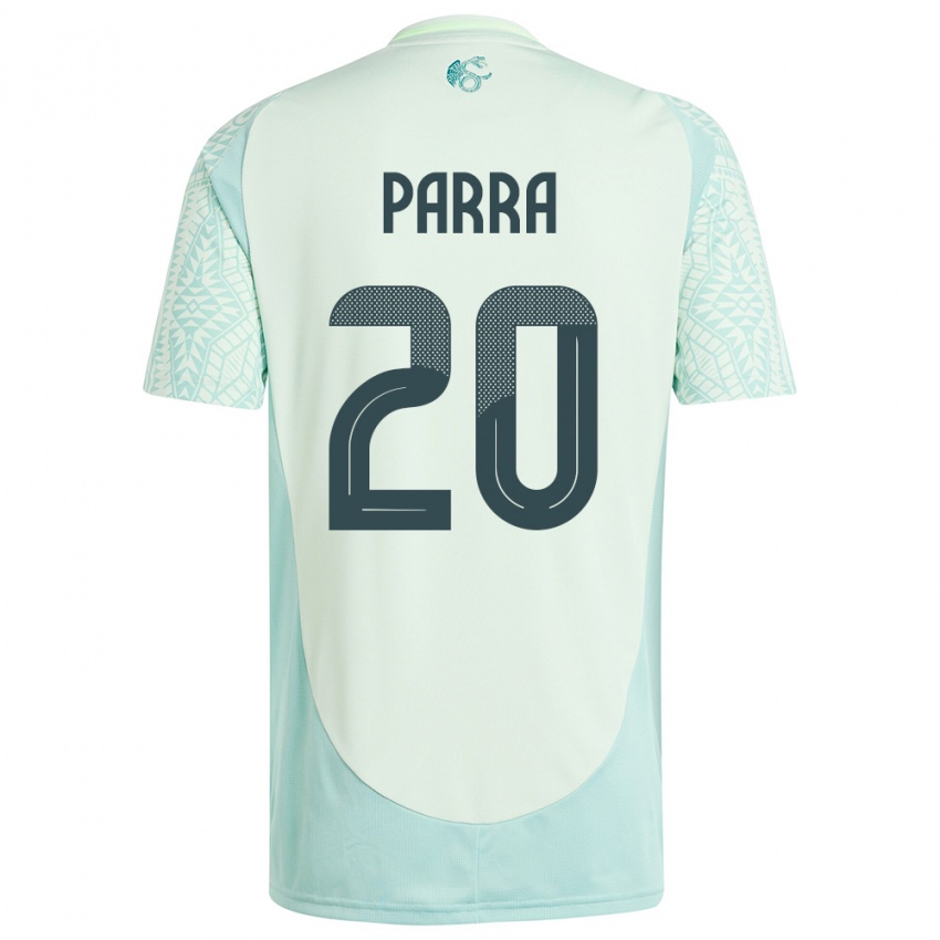 Kinder Mexiko Rodrigo Parra #20 Leinengrün Auswärtstrikot Trikot 24-26 T-Shirt Belgien
