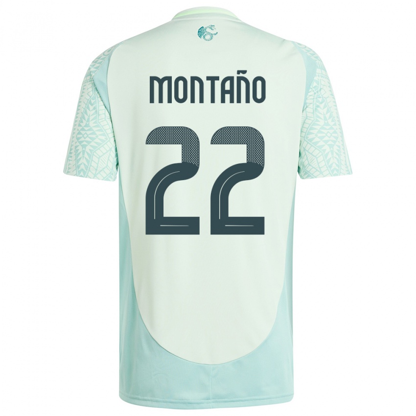 Kinder Mexiko Andres Montano #22 Leinengrün Auswärtstrikot Trikot 24-26 T-Shirt Belgien