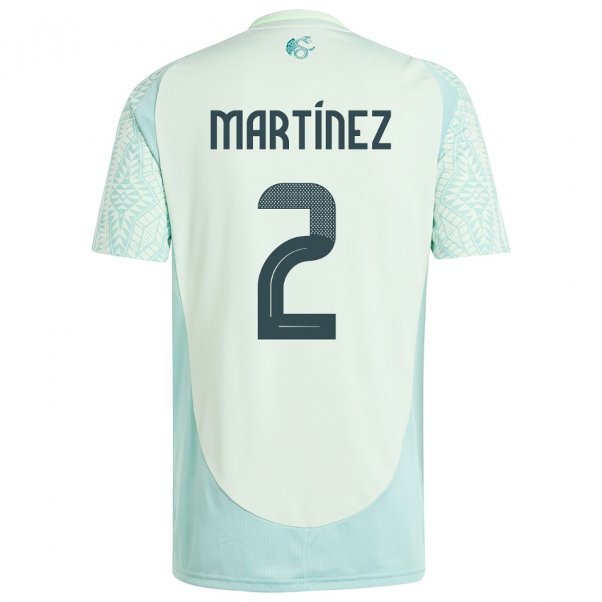 Kinder Mexiko Emilio Martinez #2 Leinengrün Auswärtstrikot Trikot 24-26 T-Shirt Belgien