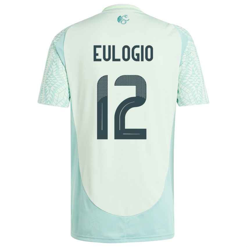 Kinder Mexiko Jose Eulogio #12 Leinengrün Auswärtstrikot Trikot 24-26 T-Shirt Belgien