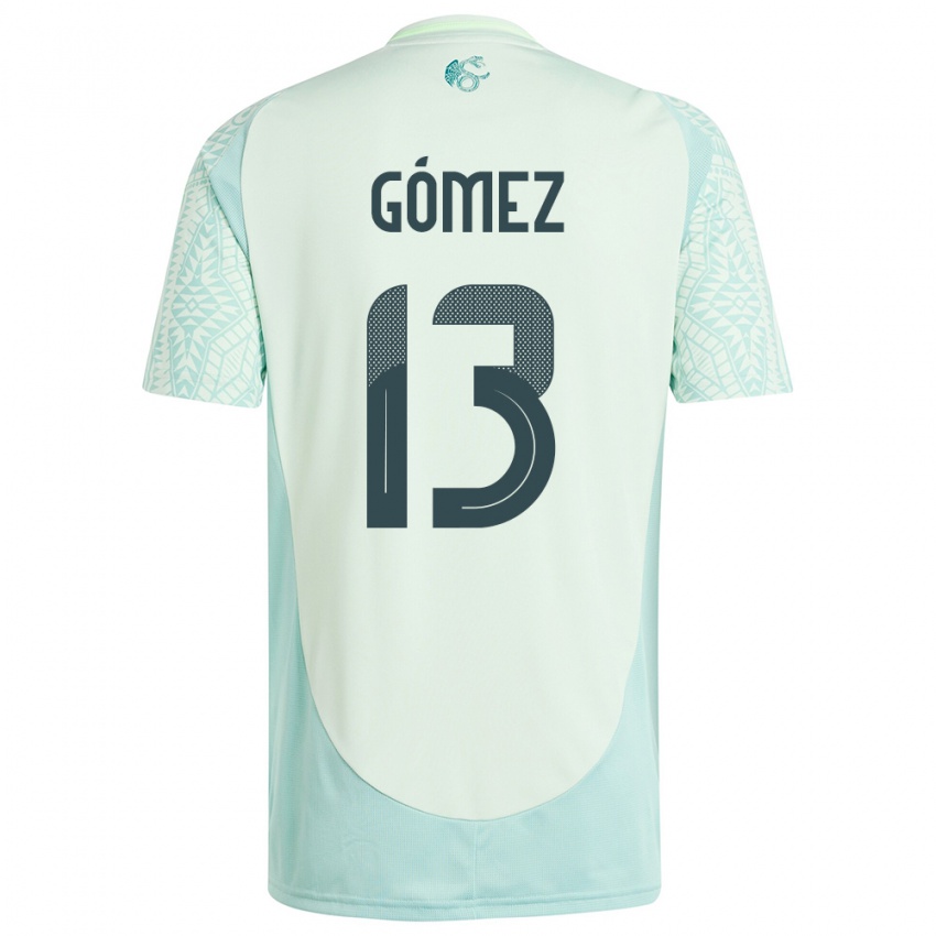 Kinder Mexiko Diego Gomez #13 Leinengrün Auswärtstrikot Trikot 24-26 T-Shirt Belgien
