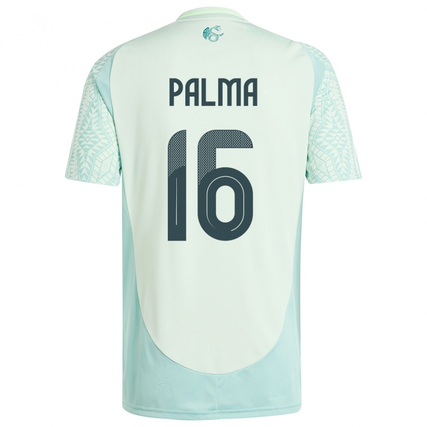 Kinder Mexiko Rafael Palma #16 Leinengrün Auswärtstrikot Trikot 24-26 T-Shirt Belgien