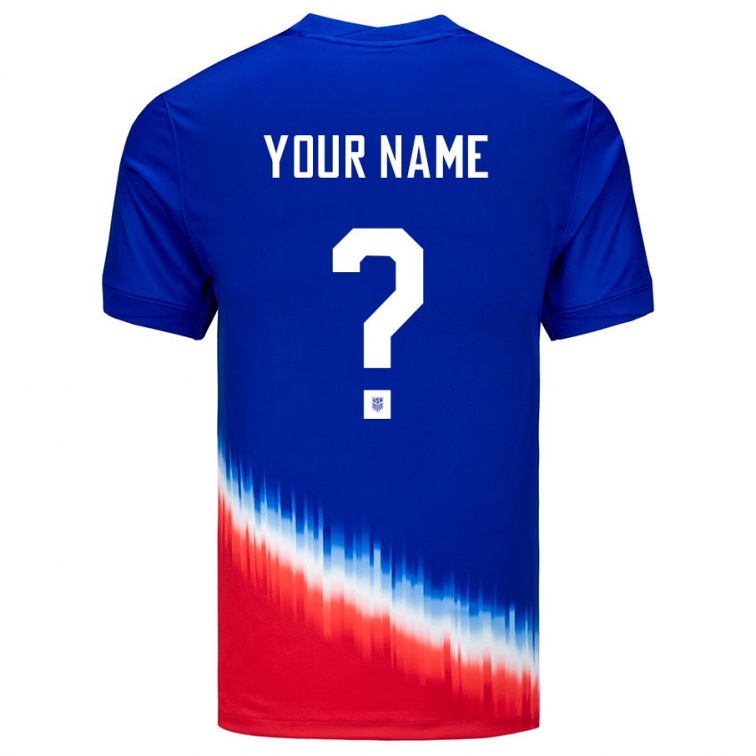 Enfant Maillot États-Unis Votre Nom #0 Bleu Tenues Extérieur 24-26 T-Shirt Belgique
