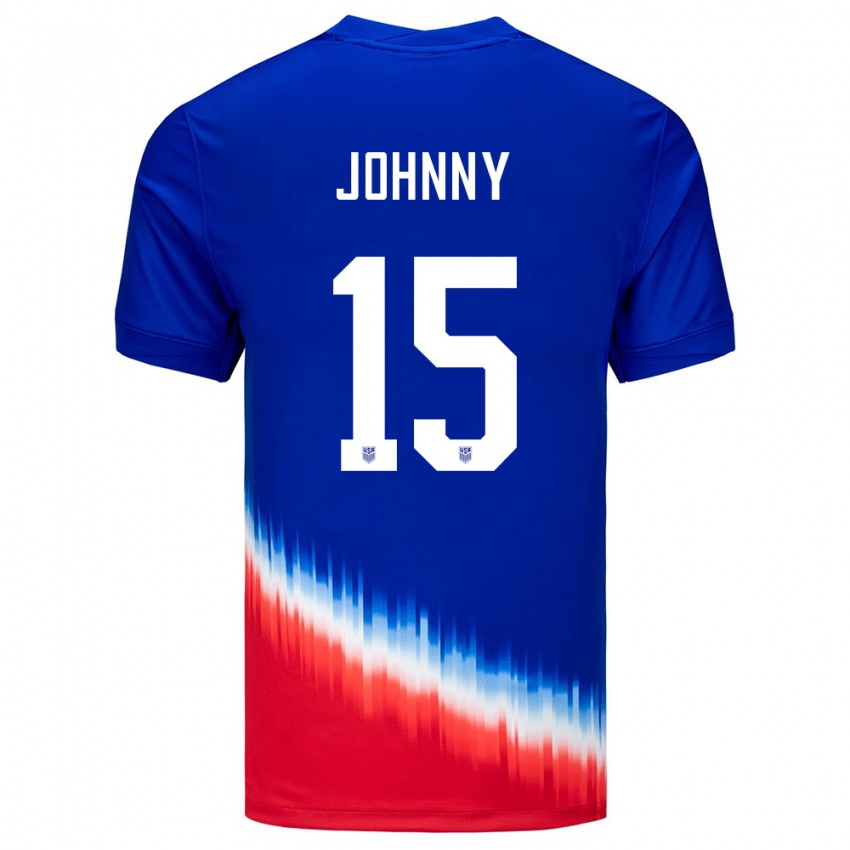 Kinder Vereinigte Staaten Johnny #15 Blau Auswärtstrikot Trikot 24-26 T-Shirt Belgien