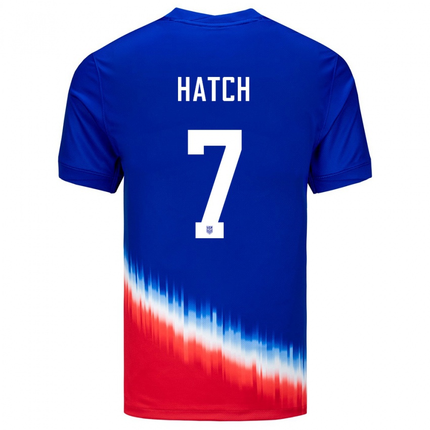 Kinder Vereinigte Staaten Ashley Hatch #7 Blau Auswärtstrikot Trikot 24-26 T-Shirt Belgien