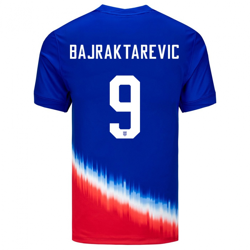 Kinderen Verenigde Staten Esmir Bajraktarevic #9 Blauw Uitshirt Uittenue 24-26 T-Shirt België