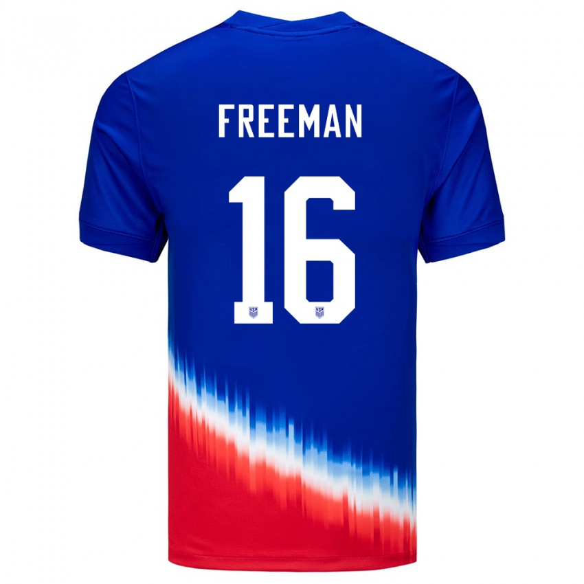 Kinder Vereinigte Staaten Alex Freeman #16 Blau Auswärtstrikot Trikot 24-26 T-Shirt Belgien