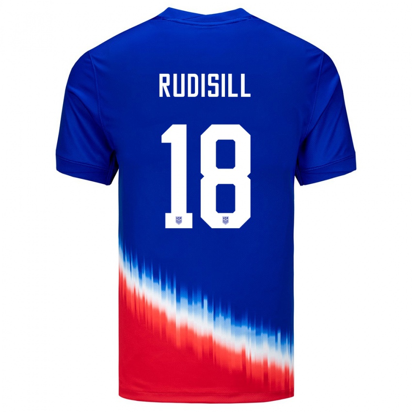 Kinder Vereinigte Staaten Paulo Rudisill #18 Blau Auswärtstrikot Trikot 24-26 T-Shirt Belgien