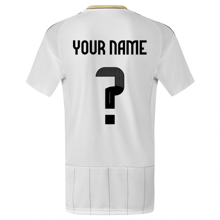 Enfant Maillot Costa Rica Votre Nom #0 Blanc Tenues Extérieur 24-26 T-Shirt Belgique