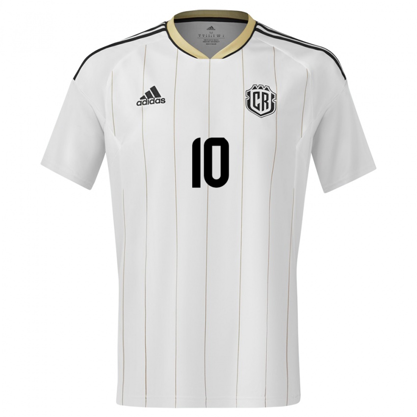 Enfant Maillot Costa Rica Brandon Aguilera #10 Blanc Tenues Extérieur 24-26 T-Shirt Belgique