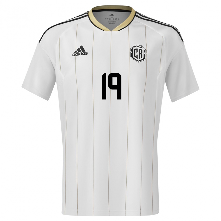 Kinder Costa Rica Fabricio Aleman #19 Weiß Auswärtstrikot Trikot 24-26 T-Shirt Belgien