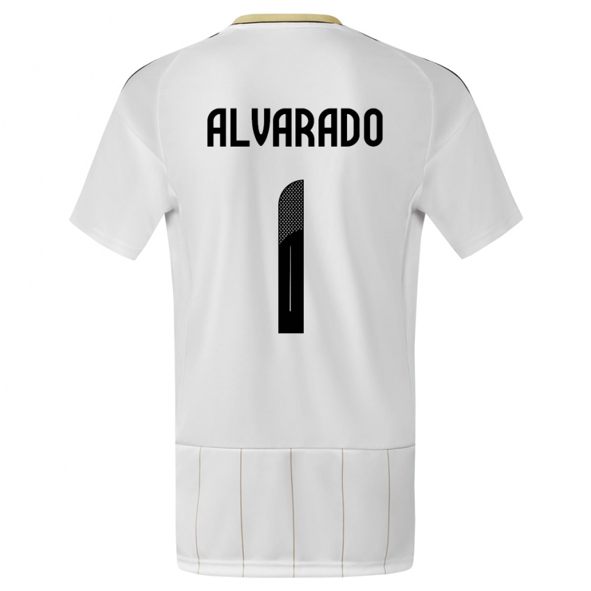 Enfant Maillot Costa Rica Esteban Alvarado #1 Blanc Tenues Extérieur 24-26 T-Shirt Belgique