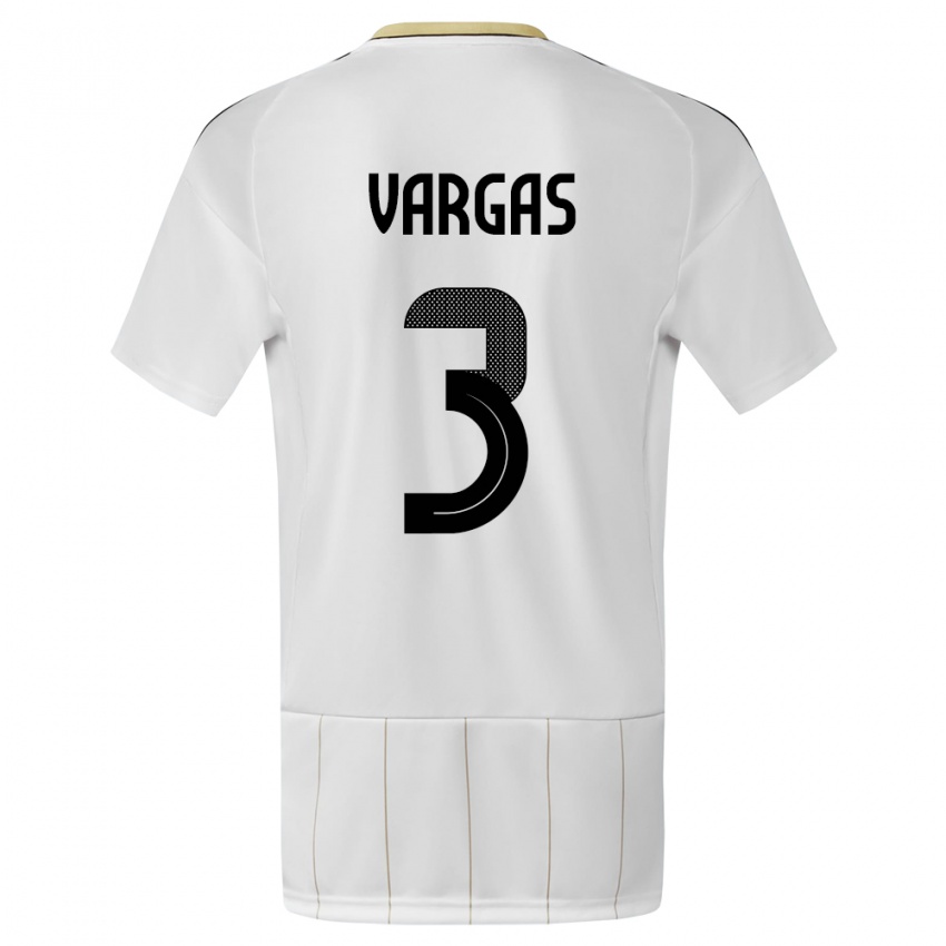 Kinder Costa Rica Juan Pablo Vargas #3 Weiß Auswärtstrikot Trikot 24-26 T-Shirt Belgien