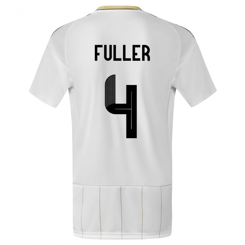 Enfant Maillot Costa Rica Keysher Fuller #4 Blanc Tenues Extérieur 24-26 T-Shirt Belgique